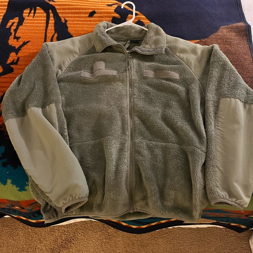 Military Surplus Olive Green Fleece Jacket